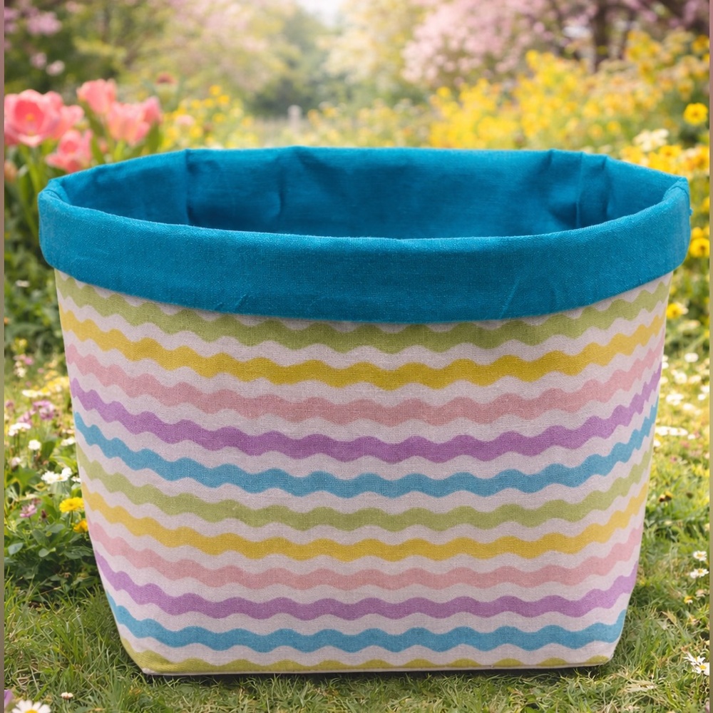 LAST ONE Spring Pastel Fabric Storage Basket